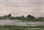William Stott of Oldham River in Flood painting